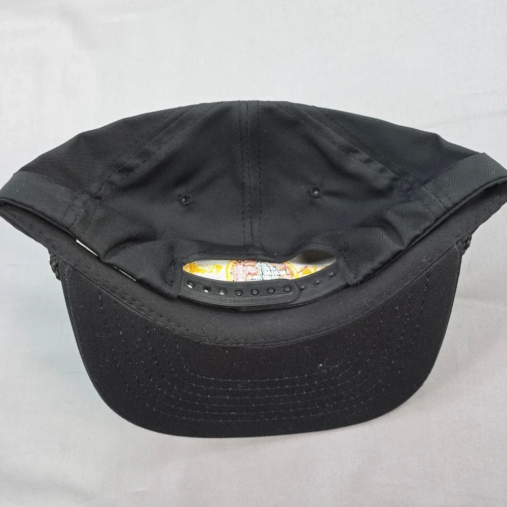 Vintage Sports World Hat Black Snapback‎ Rope Brim Cap Korea OSFA